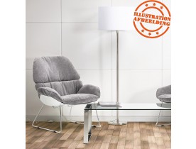 Fauteuil lounge design 'STARTUP' gris clair en tissu