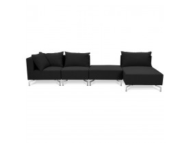 Grand canapé d'angle 'VOLTAIRE XL' noir - Canapé modulable (angle au choix)
