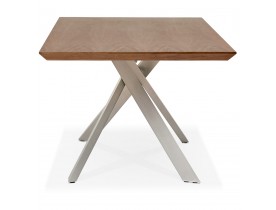Table à manger 'WALABY' en bois finition Noyer avec pied central en métal - 200x100 cm