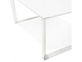 Bureau droit design 'XLINE' en verre blanc - 160x80 cm