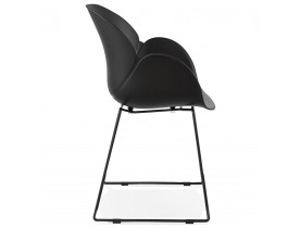 Chaise avec accoudoirs 'ZAKARY' noire avec pied en métal - intérieur /extérieur 
