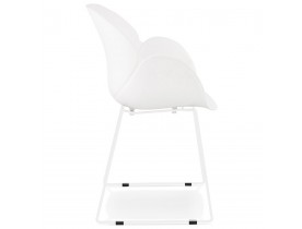 Chaise avec accoudoirs 'ZAKARY' blanche avec pied en métal - intérieur /extérieur 