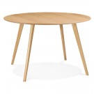 Table de cuisine ronde 'AMY' en bois finition naturelle - ø 120 cm