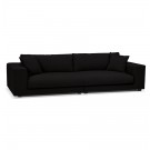 Grand canapé droit design 'DALTON XXL' en tissu noir