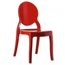 Chaise médaillon 'ELIZA' rouge en matière plastique