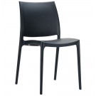 Chaise design 'ENZO' en matière plastique noire