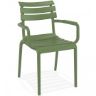 Chaise de jardin avec accoudoirs 'FLORA' vert en matière plastique