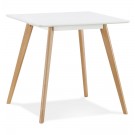 Petite table à diner 'GENIUS' en bois finiton blanche - 80x80 cm