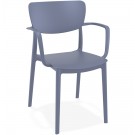 Chaise avec accoudoirs 'GRANPA' en matière plastique gris foncé