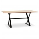 Table à diner / bureau design avec pieds en croix 'HAVANA' en bois finition naturelle - 180x90 cm