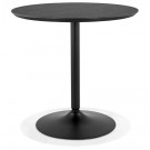 Table ronde design 'HUSH' en bois et métal noir - Ø 80 cm