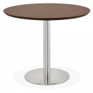 Petite table de bureau / à diner ronde 'INDIANA' en bois finition Noyer - Ø 90 cm