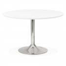Table à diner/de bureau ronde 'KITCHEN' en bois blanc - Ø 120 cm