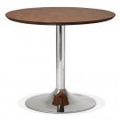 Petite table de bureau / à diner ronde 'KITCHEN' en bois finition Noyer - Ø 90 cm
