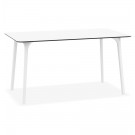 Table de jardin design 'LAGOON' blanche intérieur / extérieur  - 140x80 cm