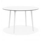 Table de terrasse ronde 'LAGOON' blanche intérieur / extérieur  - Ø 120 cm