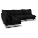 Canapé d'angle design 'LASKA ANGLE' en tissu noir