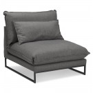 Grand fauteuil lounge 'LASKA' en tissu gris foncé 1 place