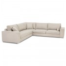 Grand canapé d'angle design 'LUCA CORNER' en tissu beige