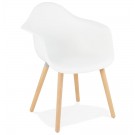 Chaise avec accoudoirs 'OLIVIA' blanche style scandinave
