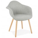 Chaise design avec accoudoirs 'RAMBLA' en tissu gris