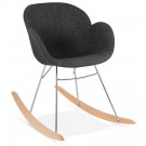 Chaise à bascule design 'ROCKY' gris foncé en tissu