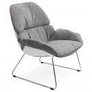 Fauteuil lounge design 'STARTUP' gris clair en tissu