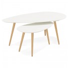 Tables gigognes design 'TETRYS' blanches