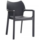 Chaise design de terrasse 'VIVA' noire en matière plastique