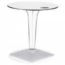 Table de terrasse ronde 'VOCLUZ' blanche intérieur/extérieur - Ø 68 cm