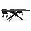 Table à diner design avec pied central en x 'WALABY' en bois noir - 200x100 cm