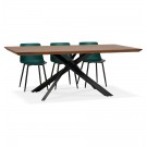 Table à diner avec pied central en x 'WALABY' en bois finition Noyer - 200x100 cm