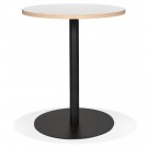 Petite table bistrot ronde 'YOGI' blanche avec un pied en métal noir - Ø 60 cm