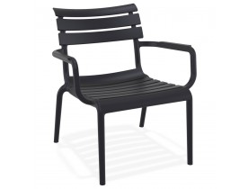 Chaise de jardin avec accoudoirs 'AROMA' noire  en matière plastique