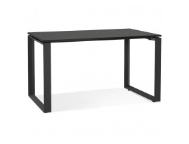 Petit bureau droit design 'BAKUS' en bois et métal noir - 120x60 cm