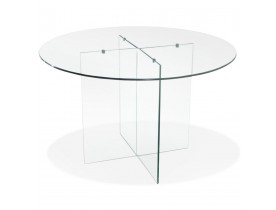 Table de salle à manger ronde en verre 'BOBBY TABLE ROUND' design - Ø 120 cm