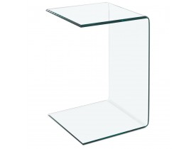 Bout de canapé / Table d'appoint 'BOBBY U SHAPE' en verre transparent