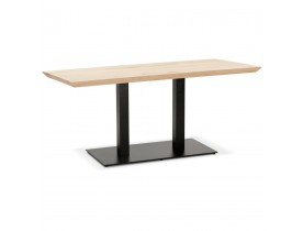 Table 'CAPULCO' en bois massif avec pied en fonte noir - 160x80 cm