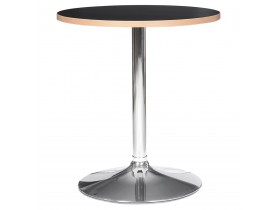Table ronde 'CASTO ROUND' noire et pied chromé - Ø 80 cm