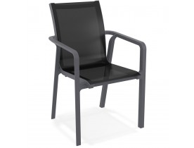 Chaise de jardin avec accoudoirs 'CINDY' en matière plastique grise empilable