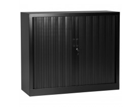 Armoire de bureau basse à rideaux 'CLASSIFY' noire - 100x120 cm