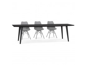 Table à dîner extensible 'CROKUS' en bois noir - 170-270x100 cm