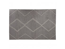 Tapis design 'CYCLIK' 200x290 cm gris foncé avec motifs zigzags - intérieur / extérieur