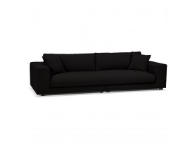 Grand canapé droit design 'DALTON XXL' en tissu noir