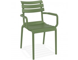 Chaise de jardin avec accoudoirs 'FLORA' vert en matière plastique