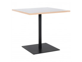 Table carrée 'FUSION SQUARE' blanche et structure noire - 80x80 cm