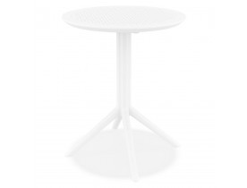 Table pliable ronde 'GIMLI' en matière plastique blanche - intérieur / extérieur - Ø 60 cm
