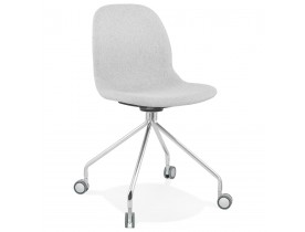Chaise de bureau design 'GLIPS' en tissu gris clair sur roulettes