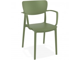 Chaise avec accoudoirs 'GRANPA' en matière plastique verte