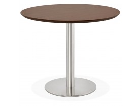 Petite table de bureau / à diner ronde 'INDIANA' en bois finition Noyer - Ø 90 cm